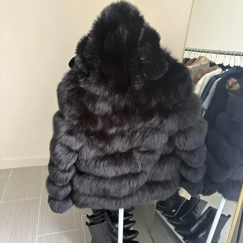 Real fur coat with hood - Picture 5 of 6
